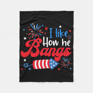 I Like Her Fireworks Explodes Funny Couple 4th Of  Fleece Blanket