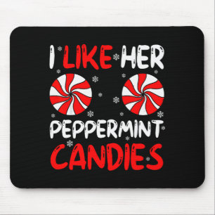 I Like Her Peppermint Candies Couple Matching Chri Mouse Pad