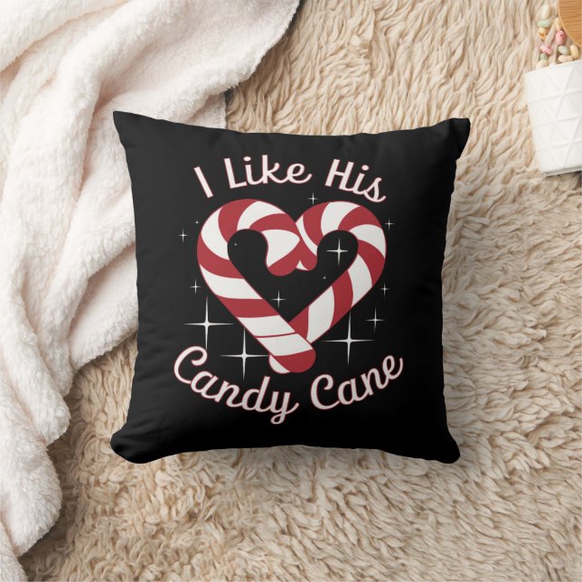 I Like His Candy Cane Funny Couples Matching   Cushion (Blanket)