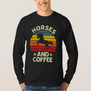 I like Horses Coffee vintage Pet theme T-Shirt