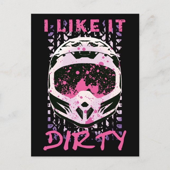 I Like It Dirty - Dirt Bike Funny Quote Postcard (Front)