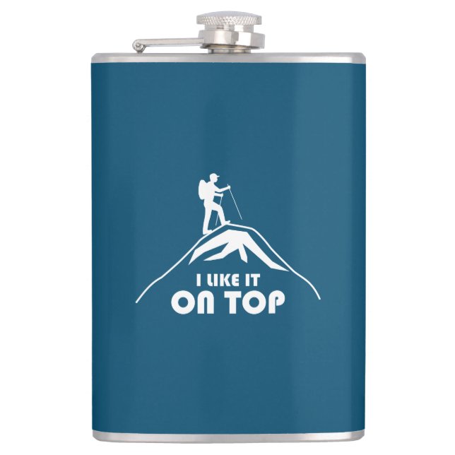 I Like It On Top Hip Flask (Front)