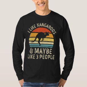 I Like Kangaroos And Maybe 3 People Retro Sunset 6 T-Shirt