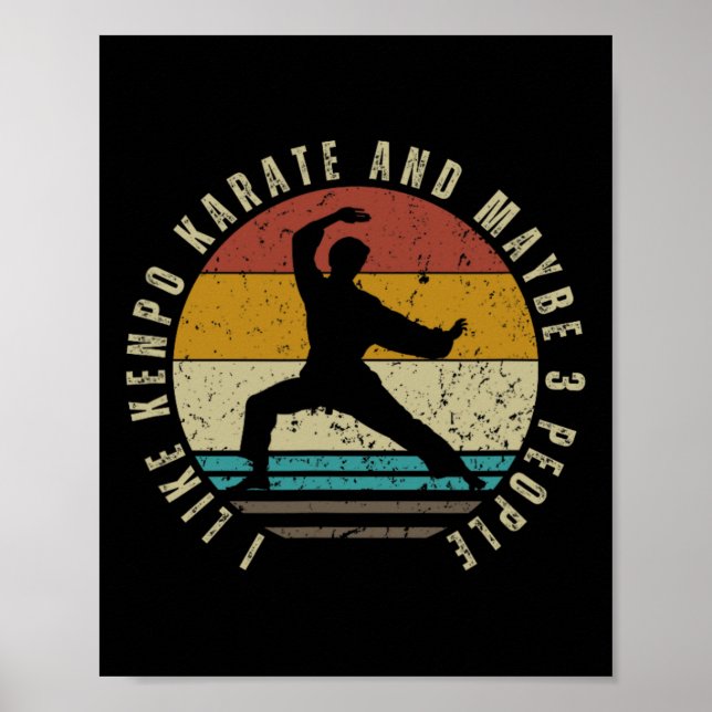 I Like Kenpo Karate And Maybe 3 People Funny Ameri Poster (Front)