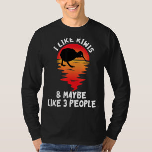I Like Kiwis Kiwi Bird Fruit New Zealand Bird Sun T-Shirt