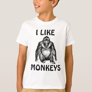 I LIKE MONKEYS KIDS T-SHIRTS