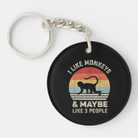 I Like Monkeys & Maybe 3 People Funny Retro Vintag
