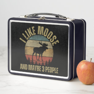 I LIKE MOOSE AND MAYBE 3 PEOPLE METAL LUNCH BOX