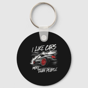 I Like More Than People Funny Car Enthusiast Lover Key Ring