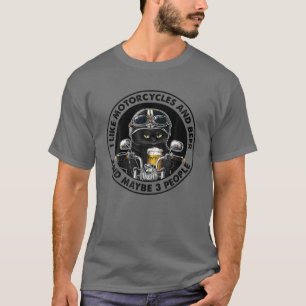 I Like Motorcycles And Beer And Maybe 3 People Vin T-Shirt