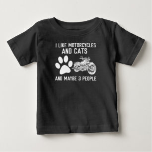 I Like Motorcycles And Cats Funny Art Gift Baby T-Shirt