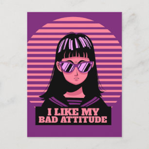 I LIKE MY BAD ATTITUDE GIRLS LADIES POSTCARDS