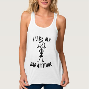 I LIKE MY BAD ATTITUDE, Ladies Funny T-shirts