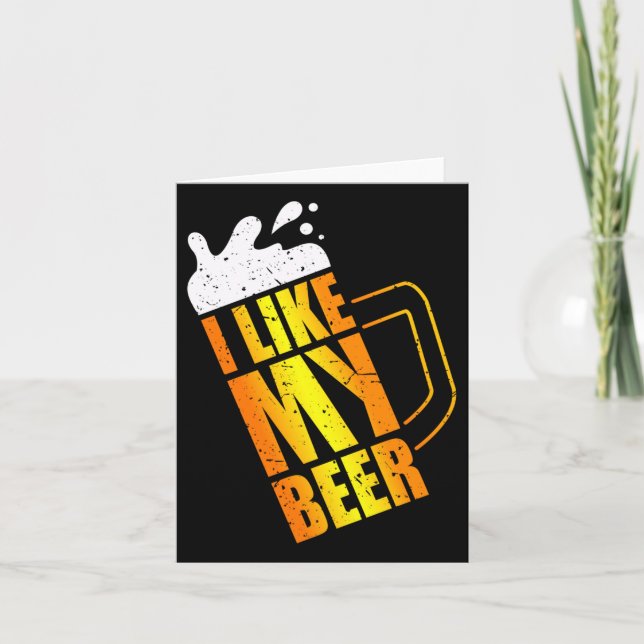 I Like My Beer. Beer Mug Funny Easy Costume Long S Card (Front)