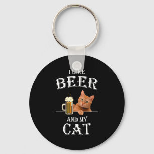 I Like My Cat And Beer Cats Beer Quote Dad For Men Key Ring