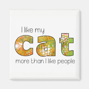 I Like My Cat More Than I Like People Magnet