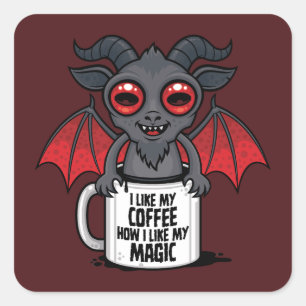 I Like My Coffee How I Like My Magic Square Sticker