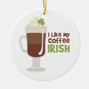 I Like My Coffee Irish Ceramic Tree Decoration