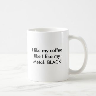 I like my coffee like I like my Metal: BLACK Mug