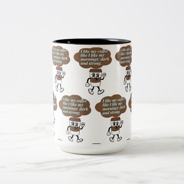 I like my coffee quote  Two-Tone coffee mug (Center)
