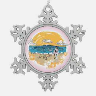 "I like MY life" surf girl ornament