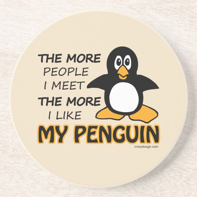 I Like My Penguin Coaster (Front)