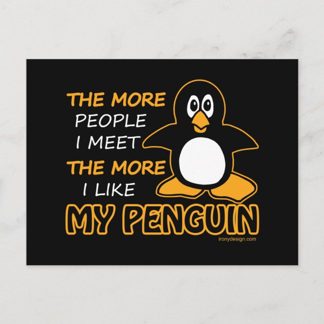 I Like My Penguin Postcard (Front)