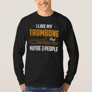 I Like My Trombone And Maybe 3 People Trombonist J T-Shirt