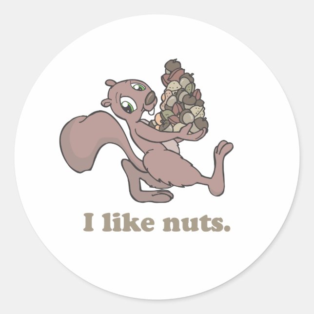 I Like nuts Classic Round Sticker (Front)