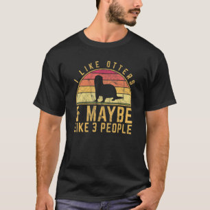 I Like Otters Vintage Sunset Retro Women's River O T-Shirt