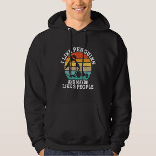 I Like Penguins And Maybe 3 People Retro Hoodie