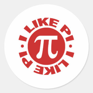 I Like Pi Classic Round Sticker