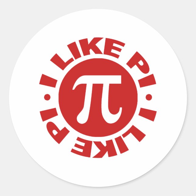 I Like Pi Classic Round Sticker (Front)