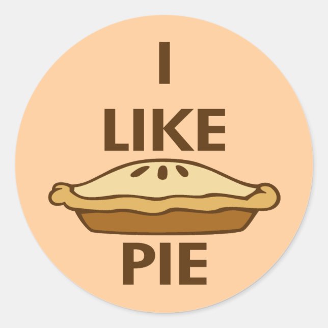 I Like Pie Classic Round Sticker (Front)