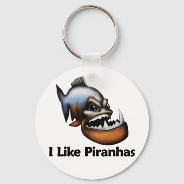 I Like Piranhas Key Ring (Front)