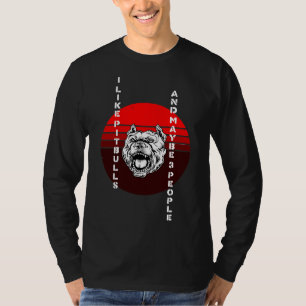 I Like Pitbull And Maybe 3 People Vintage Dog Love T-Shirt
