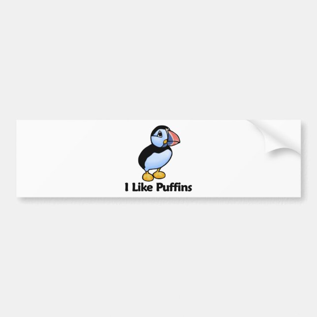 I Like Puffins Bumper Sticker (Front)