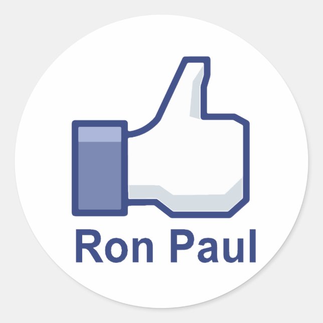 I LIKE RON PAUL CLASSIC ROUND STICKER (Front)