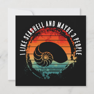I LIKE SEASHELL AND MAYBE 3 PEOPLE INVITATION