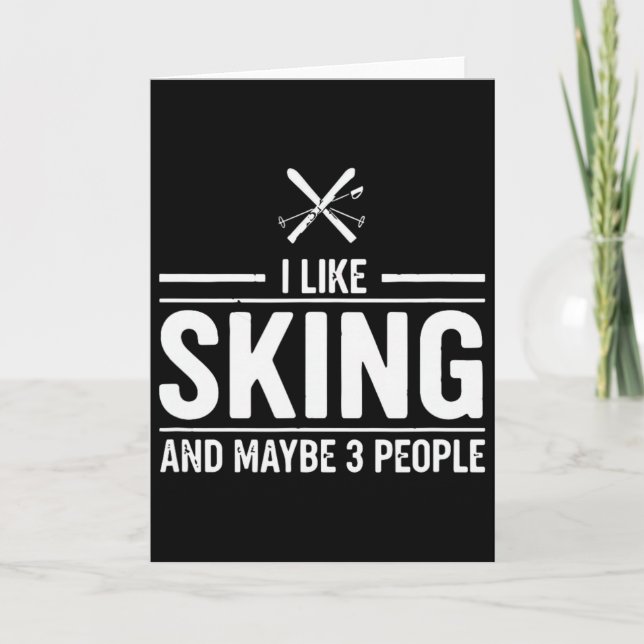 I Like Skiing Mountain  Card (Front)