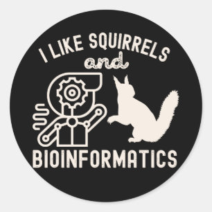 I Like Squirrels and Bioinformatics Classic Round Sticker