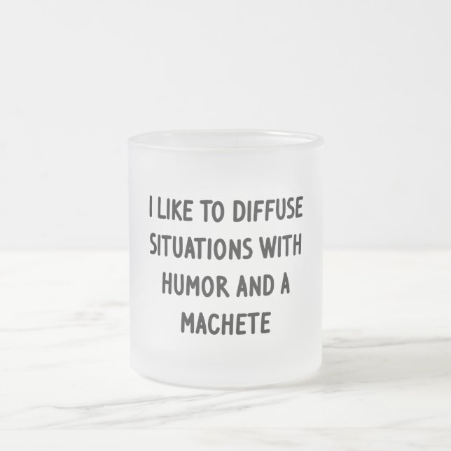 I Like to Diffuse Situations Frosted Glass Coffee Mug (Center)