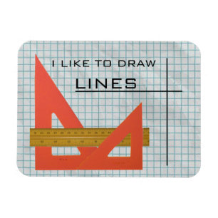 I Like to Draw Lines Triangles, Scale, Graph Paper Magnet