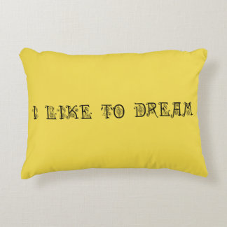 I like to dream Pillow in  springtime yellow