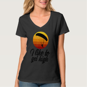 I Like To Get High Retro Men Paraglider Adventur T-Shirt