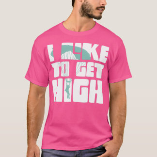 I Like To Get High Retro skydiver Plane Skydiving T-Shirt