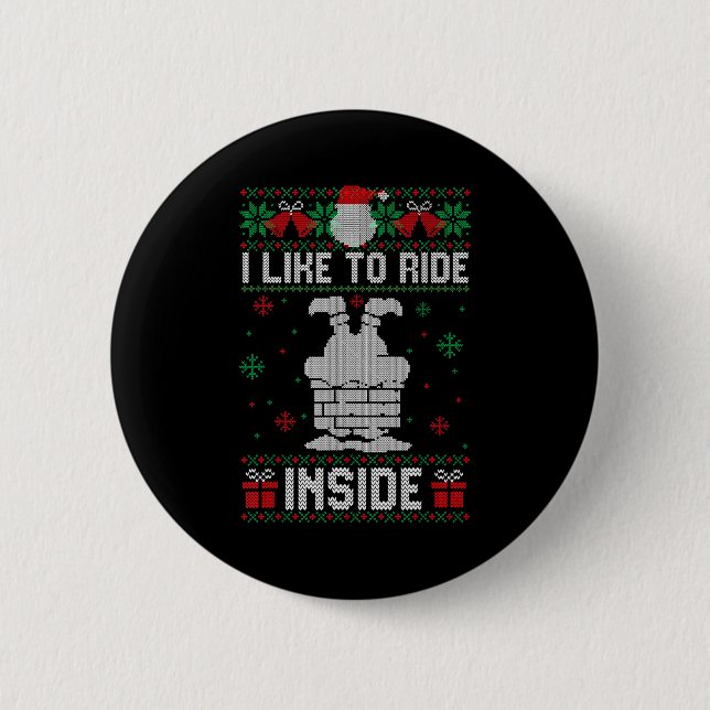 I Like To Ride On Top Slide Inside Couple Matching 6 Cm Round Badge (Front)
