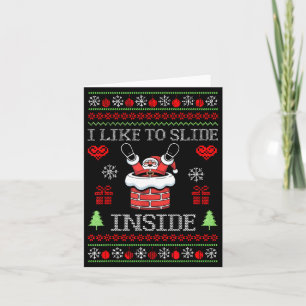 I Like To Slide Inside Funny Santa Couple Matching Card