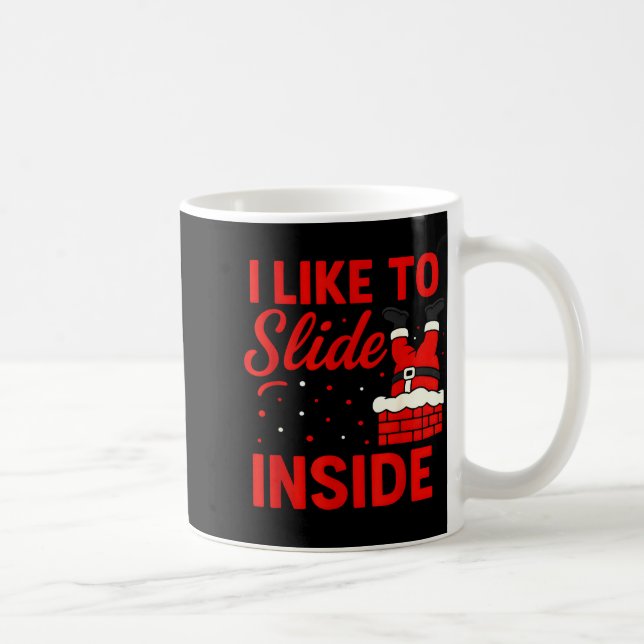 I Like To Slide Inside Funny Xmas Couple Matching  Coffee Mug (Right)