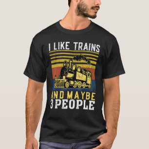 I Like Trains Retro Vintage Style Trainspotter Tra T-Shirt